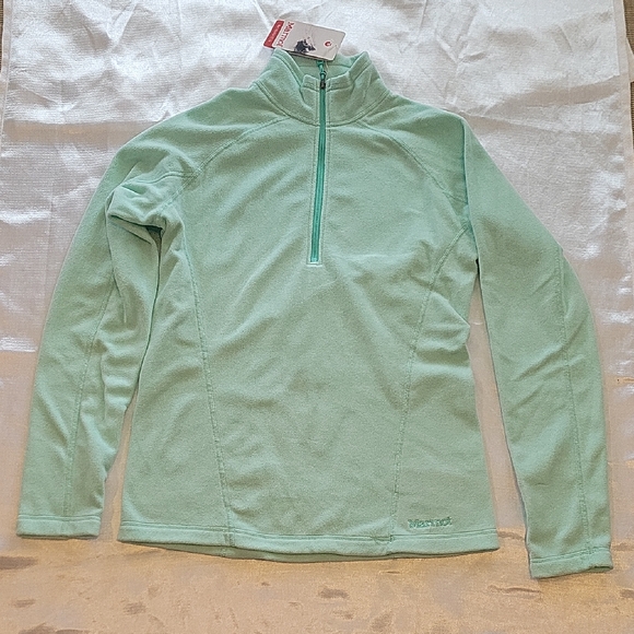 Marmot Sweaters - Marmot Light Green Quarter-Zip Pullover